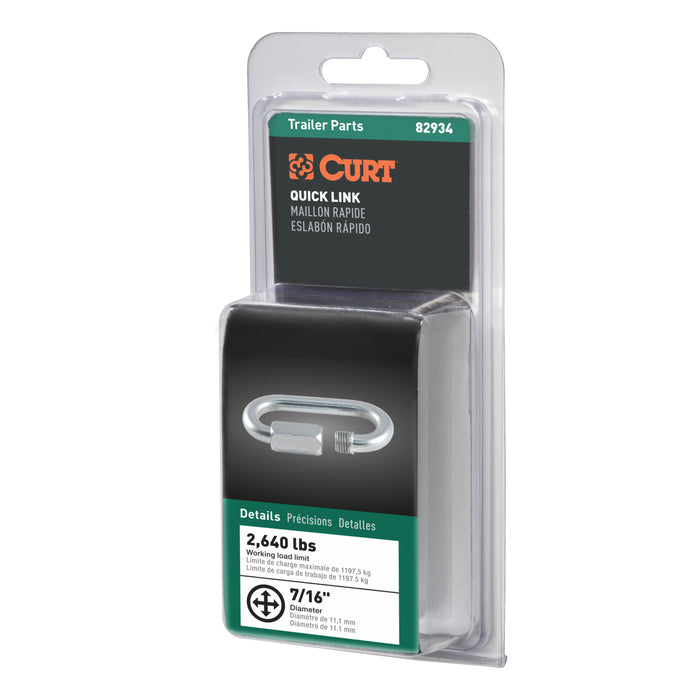 CURT 82934 7/16in. Quick Link (13;200 lbs. Breaking Strength; Packaged) - Truck Part Superstore