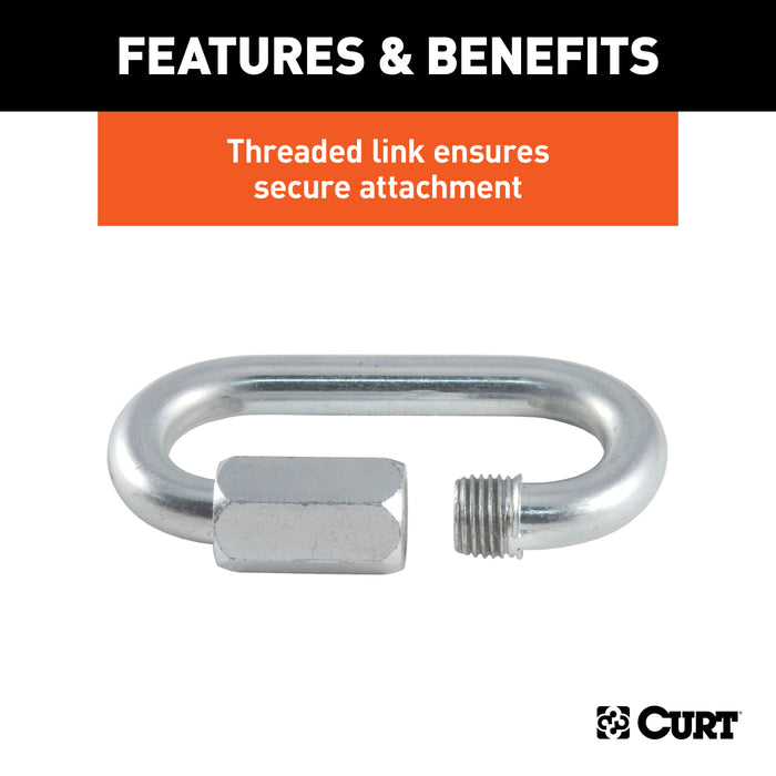 CURT 82935 1/2in. Quick Link (16;500 lbs. Breaking Strength; Packaged) - Truck Part Superstore