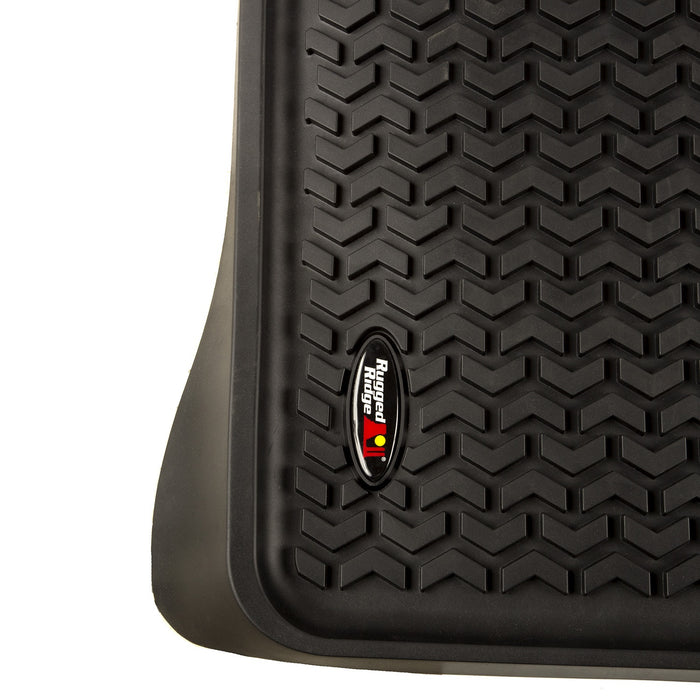 Rugged Ridge 82952.17 Floor Liner Kit; Rear; w/Rugged Ridge Logo; 1 Pc.; - Truck Part Superstore