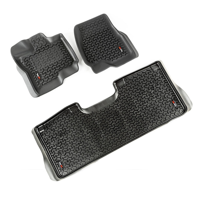 Rugged Ridge 82987.05 Floor Liner Kit; Front/Rear; Black; 3 Pc; - Truck Part Superstore
