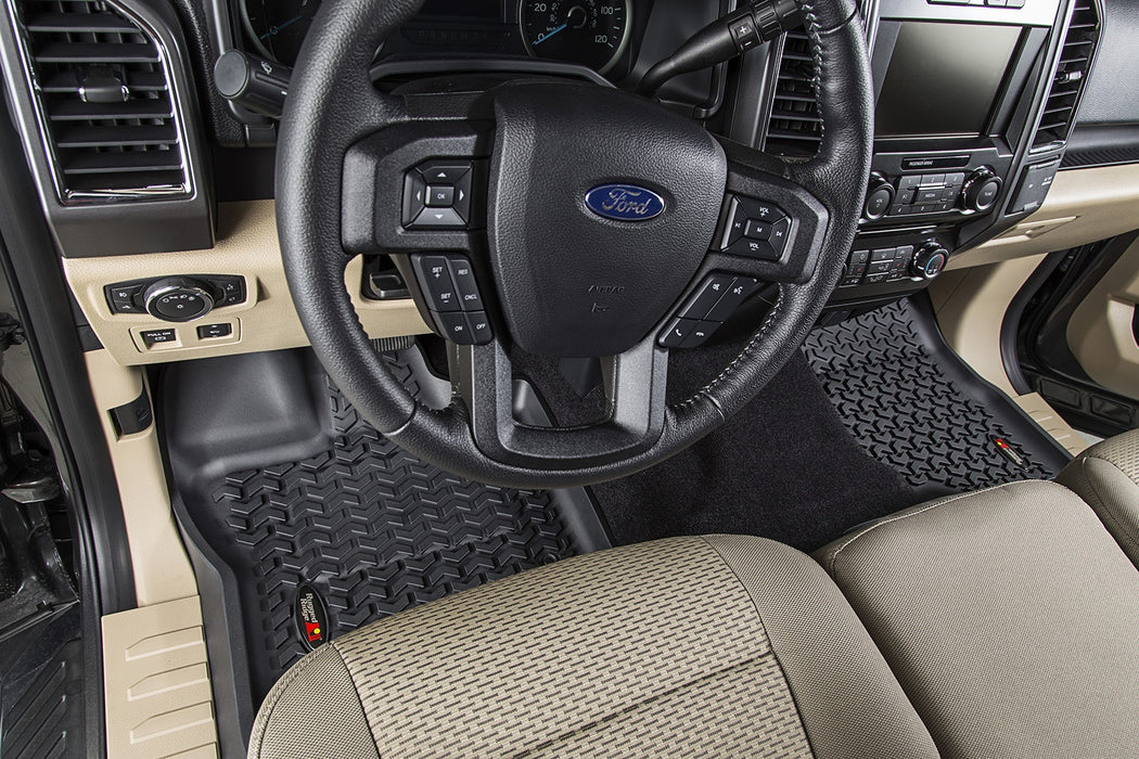 Rugged Ridge 82987.05 Floor Liner Kit; Front/Rear; Black; 3 Pc; - Truck Part Superstore