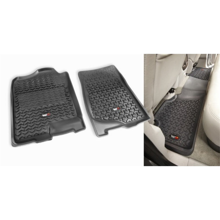 Rugged Ridge 82989.01 All Terrain Floor Liner; Front And Rear; Black; - Truck Part Superstore