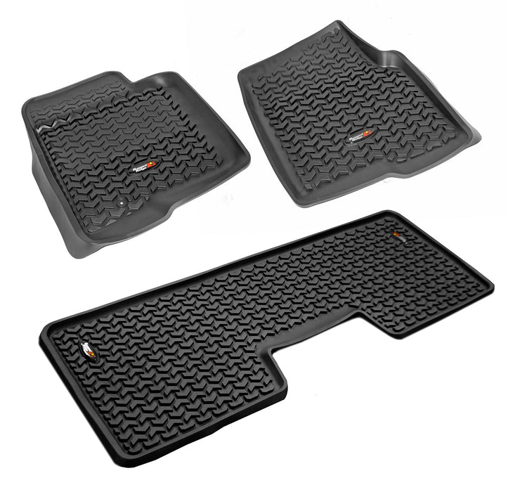Rugged Ridge 82989.21 All Terrain Floor Liner; Front And Rear; 3-Piece; Black; - Truck Part Superstore