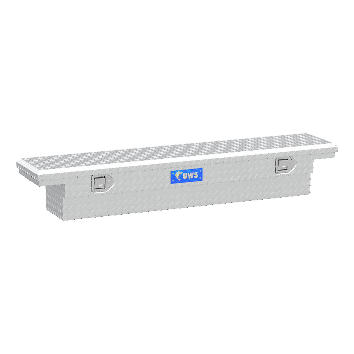 UWS EC10311 Bright Aluminum 63in. Slim-Line Crossover Box; Low Profile (Heavy Packaging) - Truck Part Superstore