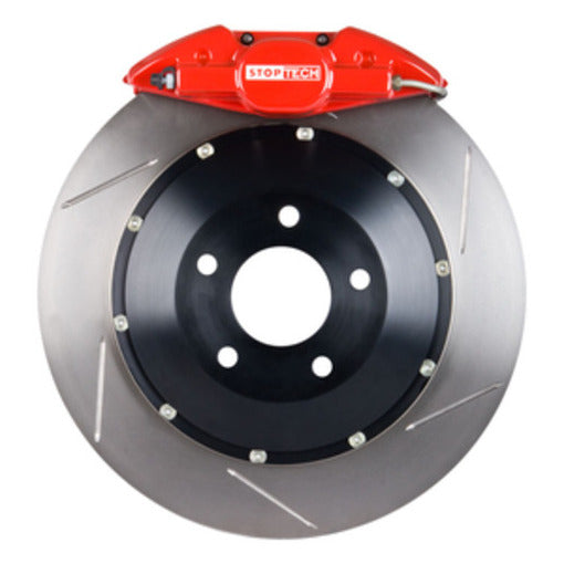 StopTech 83.841.002G.71 StopTech Big Brake Kit; Red Caliper; Drilled Two-Piece Rotor; Rear - Truck Part Superstore