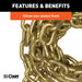 CURT 80309 14ft. Transport Binder Safety Chain with 2 Clevis Hooks (26;400 lbs; Yellow Zinc - Truck Part Superstore