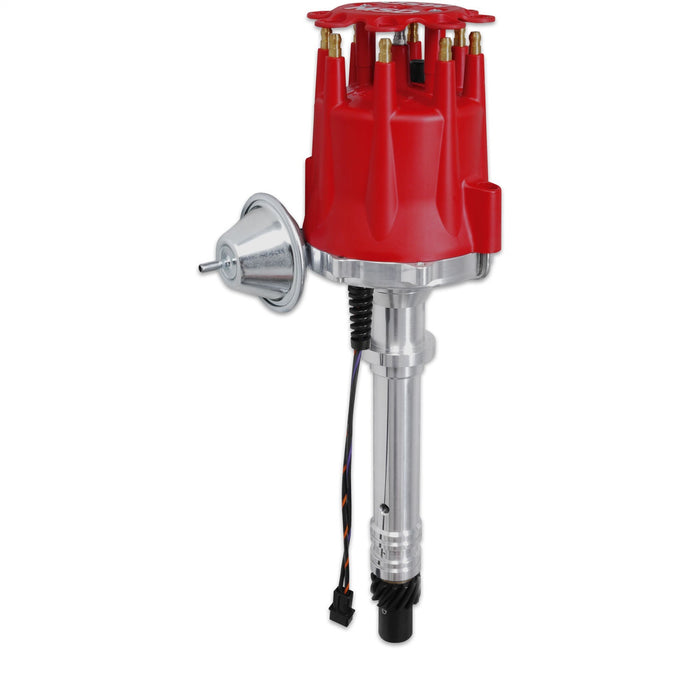 MSD 8361 Street Pro-Billet Distributor; w/Vacuum Advance; Iron Gear; Red; - Truck Part Superstore