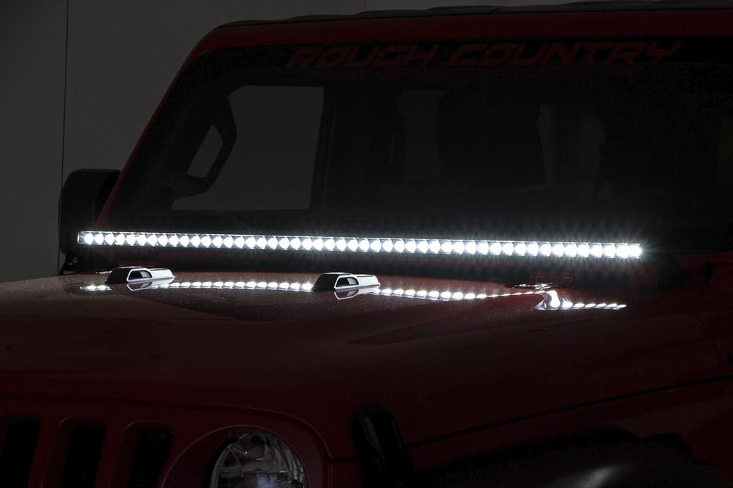 Rough Country 70057 Jeep 50 Inch LED Hood Kit 18-20 Wrangler JL, 20 Gladiator JT Black-Series Rough Country - Truck Part Superstore