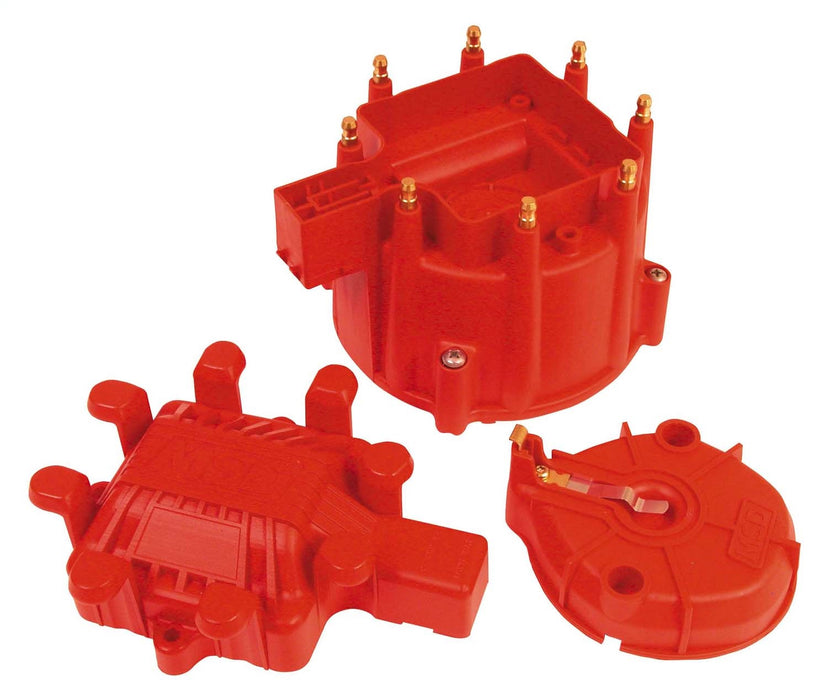 MSD 84023 Distributor Cap And Rotor Kit; Incl. HEI Cap/Rotor/Coil Cover; Extreme; Red; - Truck Part Superstore