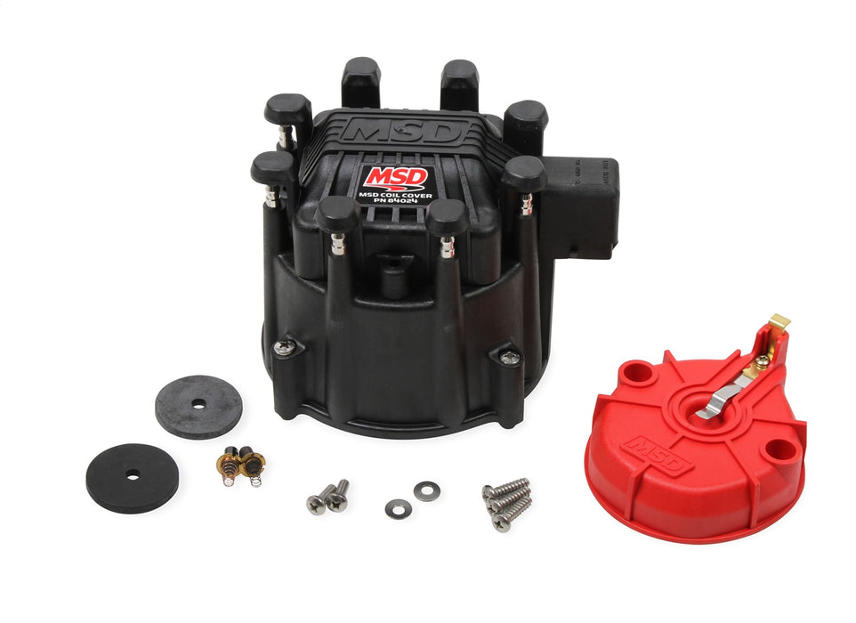 MSD 84025 Distributor Cap And Rotor Kit; Extreme Output; HEI; Black; - Truck Part Superstore