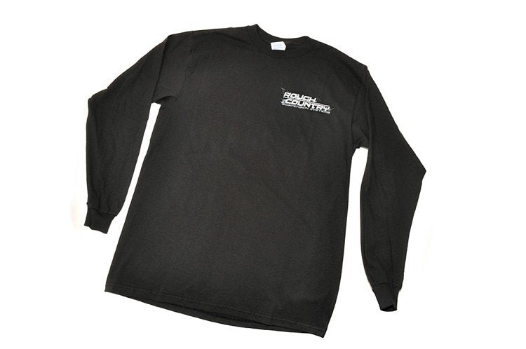 Rough Country 84027LS Rough Country Long Sleeve T 100 Percent Preshrunk Cotton Front Rough Country logo Back Jeep design Size Medium Color Black Rough Country - Truck Part Superstore