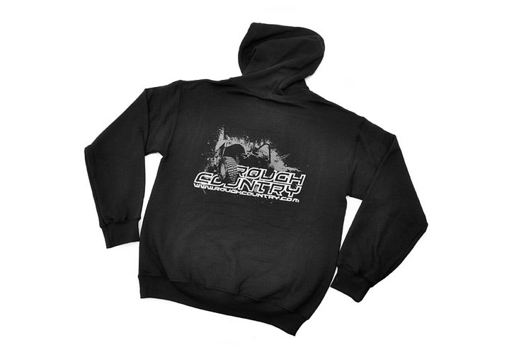 Rough Country 84029H Rough Country Hoodie 100 Percent Preshrunk Cotton Front Rough Country logo Back Jeep design Size XLarge Color Black - Truck Part Superstore
