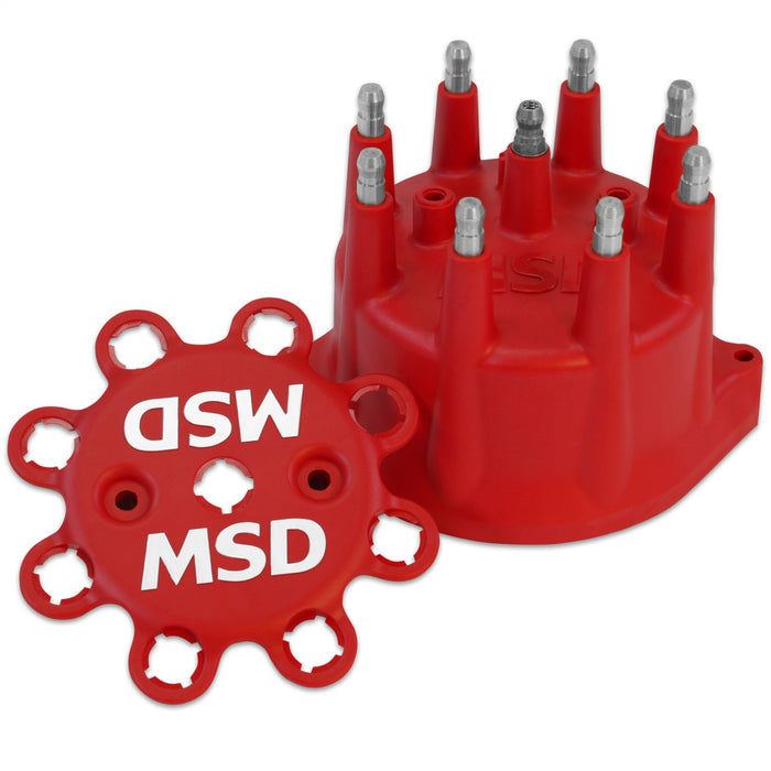 MSD 84316 Pro-Billet Marine Distributor Cap; For Distributor PN[83506]; Red; - Truck Part Superstore