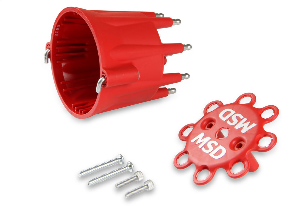 MSD 8433 Distributor Cap; HEI Style Tower Window Cap And Wire Retainer; Red; - Truck Part Superstore