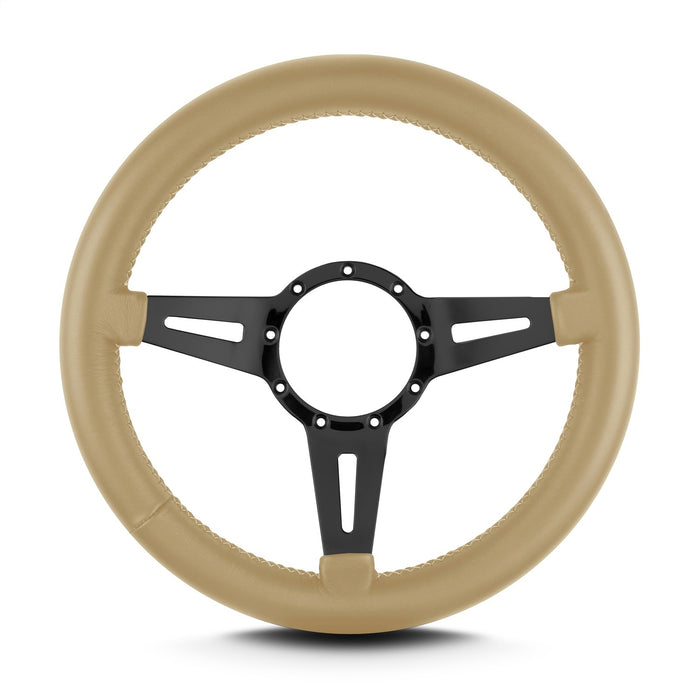 Lokar 84509 Lecarra Mark 4 Elegante Steering Wheel; Tan; Black Spokes; 14 in. Thick Grip; - Truck Part Superstore