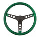 Grant 8452 Metal Flake Wheel; 13.5 in. Diameter; Green; 3-Spoke Design; Black Spokes; - Truck Part Superstore