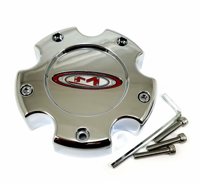 Moto Metal 845L1451 MO955/956 CAP CHR 5X5.5 - RED OVAL LOGO - Truck Part Superstore