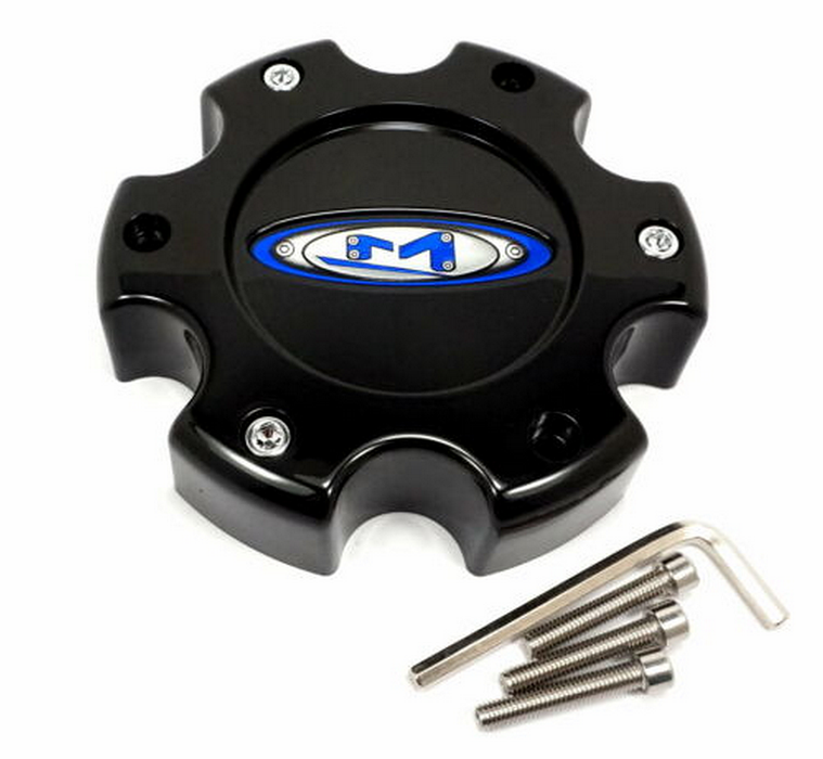 Moto Metal 845L145S0 MO951 CAP BLK 6X5.5 +18 - BLUE OVAL LOGO - Truck Part Superstore
