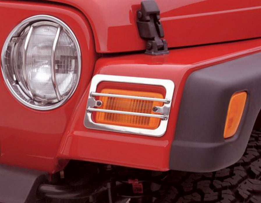Rampage 84665 Euro Head Light Guard; Stainless; 2 Piece Set; - Truck Part Superstore