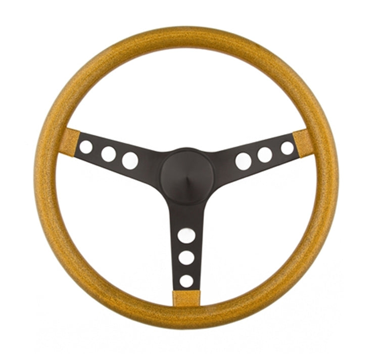 Grant 8477 Metal Flake Wheel; 15 in. Diameter; Gold; 3-Spoke Design; Black Spokes; - Truck Part Superstore