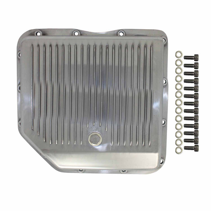 SpeedFx 8491 TH350 2-1/4 Inch Depth Polished Finned Alum With Hardware Without Drain Plug - Truck Part Superstore