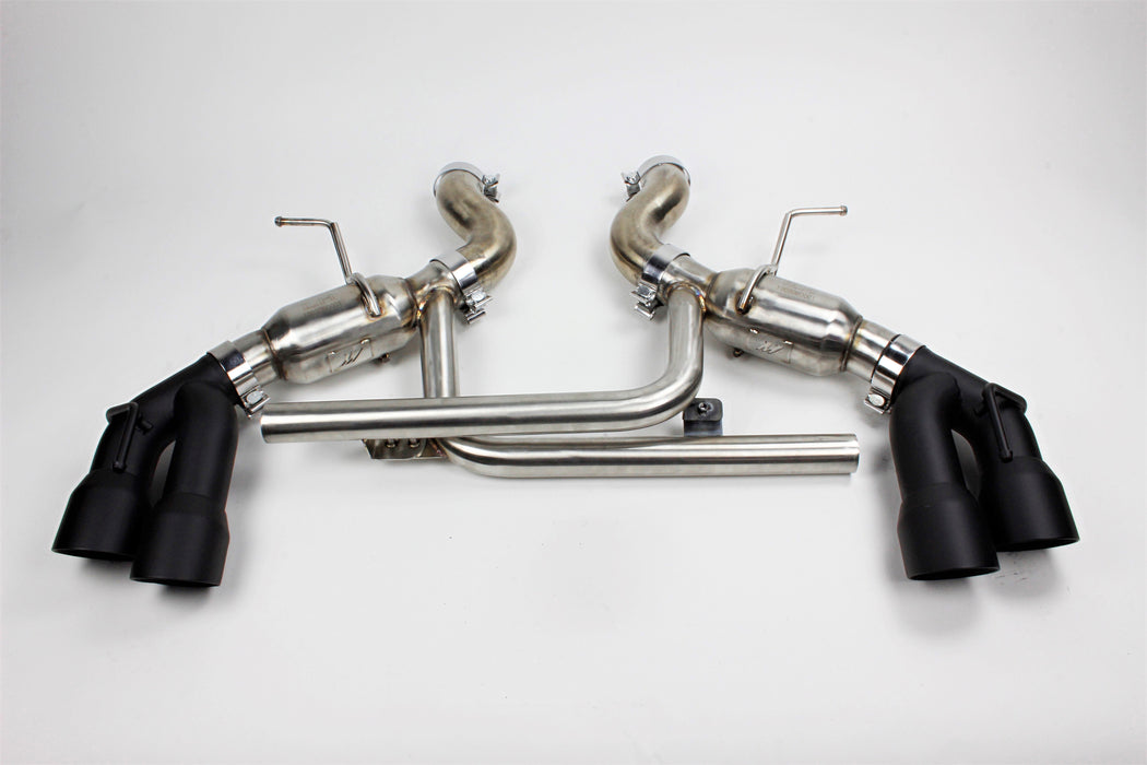 Mishimoto MMEXH-CAM8-16AQTPBK Quad Tip Pro Axleback Exhaust, fits Chevrolet Camaro SS 2016+ - Truck Part Superstore