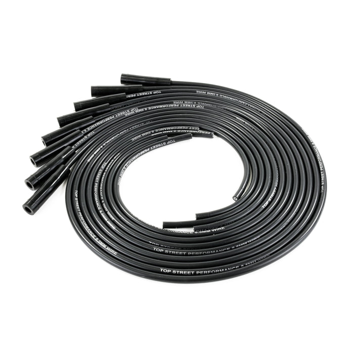 Top Street Performance 85080 8.5mm Universal Black Ignition Wires with Straight Plug Boots - Truck Part Superstore
