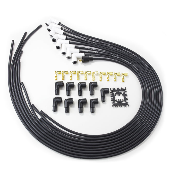 Top Street Performance 85090CE 8.5mm Universal Black Ignition Wires with 90? Ceramic Plug Boots. - Truck Part Superstore