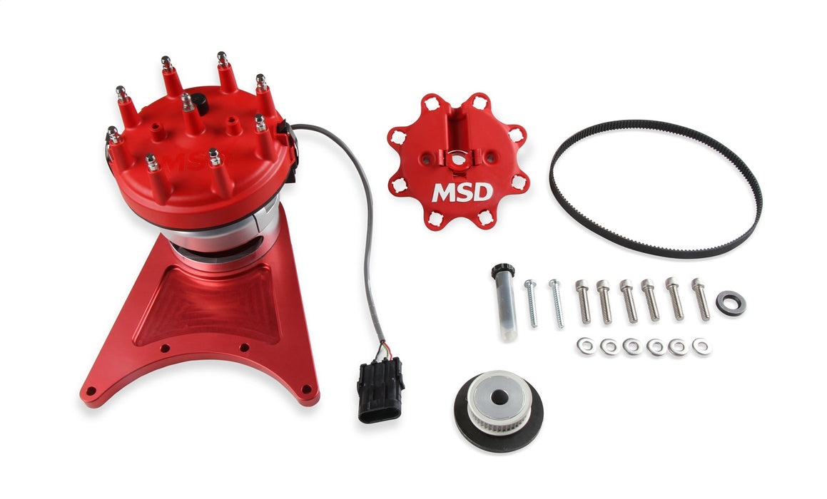 MSD 85101 MSD Front Drive Distributor; Red; W/Adjustable Hall-Effect Cam Sync; - Truck Part Superstore