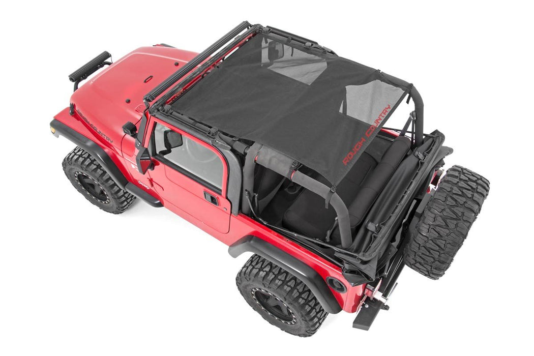 Rough Country 85106 Jeep Wrangler TJ/YJ Mesh Bikini Top Plus 92-06 Black Rough Country - Truck Part Superstore