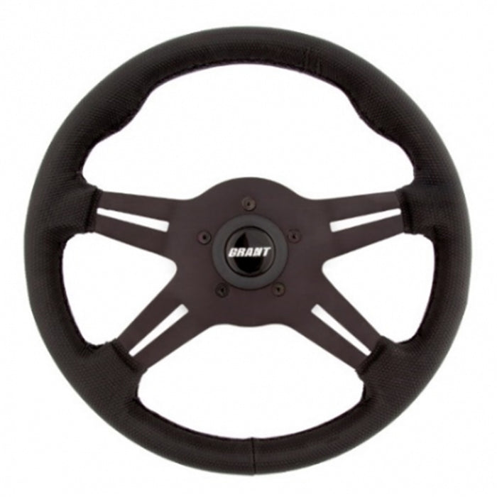 Grant 8510 Gripper Series Sure Grip Steering Wheel; 13 in.; 3 Spoke; Black; - Truck Part Superstore