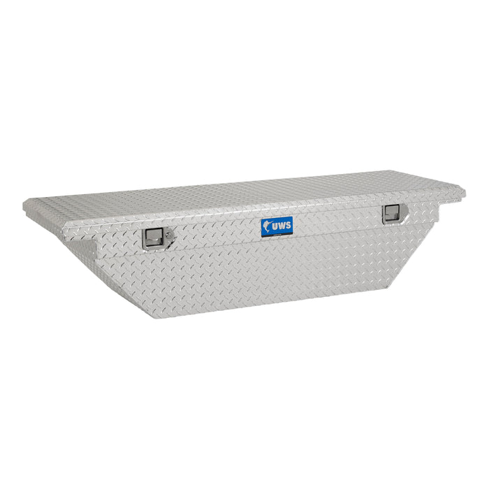 UWS TBS-63-A-LP Bright Aluminum 63in. Angled Truck Tool Box with Low Profile (LTL Shipping Only) - Truck Part Superstore