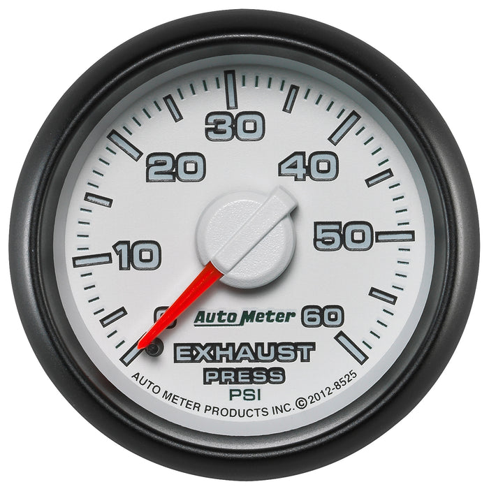 AutoMeter 8525 GAUGE; EXHAUST PRESS.; 2 1/16in.; 60PSI; MECHANICAL; RAM GEN 3 FACTORY MATCH - Truck Part Superstore