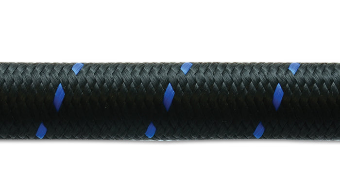 Vibrant Performance 11988B Nylon Braided Flex Hose; Size: -8AN; Hose ID 0.44in.; 5ft. Roll; Black and Blue; - Truck Part Superstore