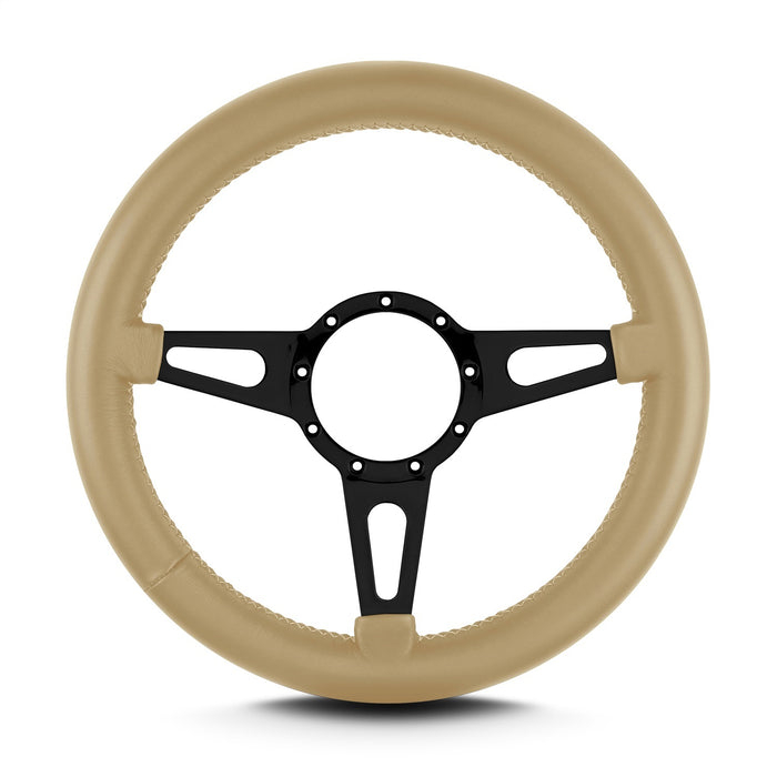 Lokar 85509 Lecarra Mark 4 Supreme Steering Wheel; Tan; Black Spokes; 14 in. Thick Grip; - Truck Part Superstore