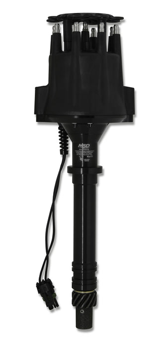 MSD 85603 Marine Distributor; Marine UL-Certified; Chevy V8; Iron Gear; Black Anodized; - Truck Part Superstore