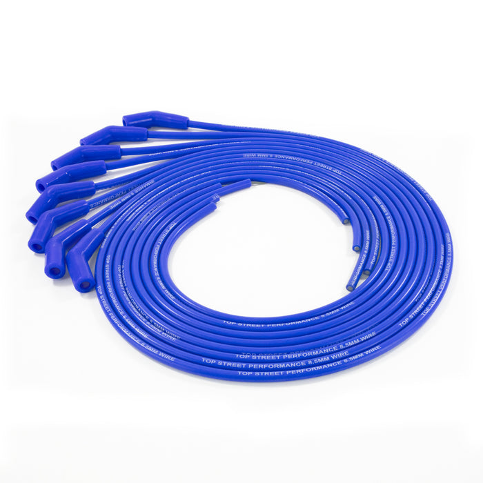 Top Street Performance 85635 8.5mm Universal Blue Ignition Wires with 135? Plug Boots - Truck Part Superstore