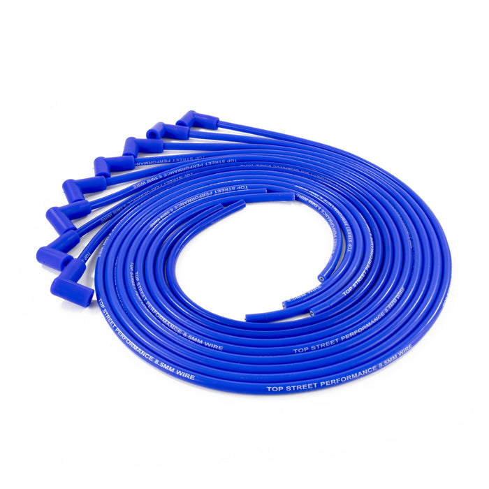 Top Street Performance 85690 8.5mm Universal Blue Ignition Wires with 90? Plug Boots - Truck Part Superstore