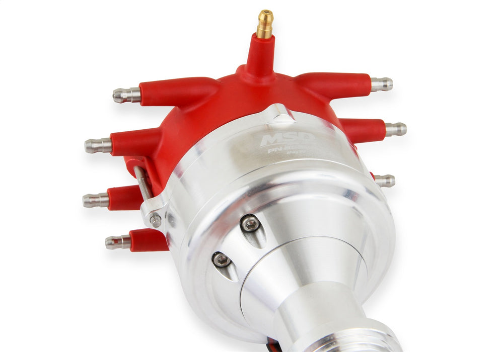 MSD 85804 Crab Cap Distributor; Red; Magnetic Pickup; Steel Gear; - Truck Part Superstore