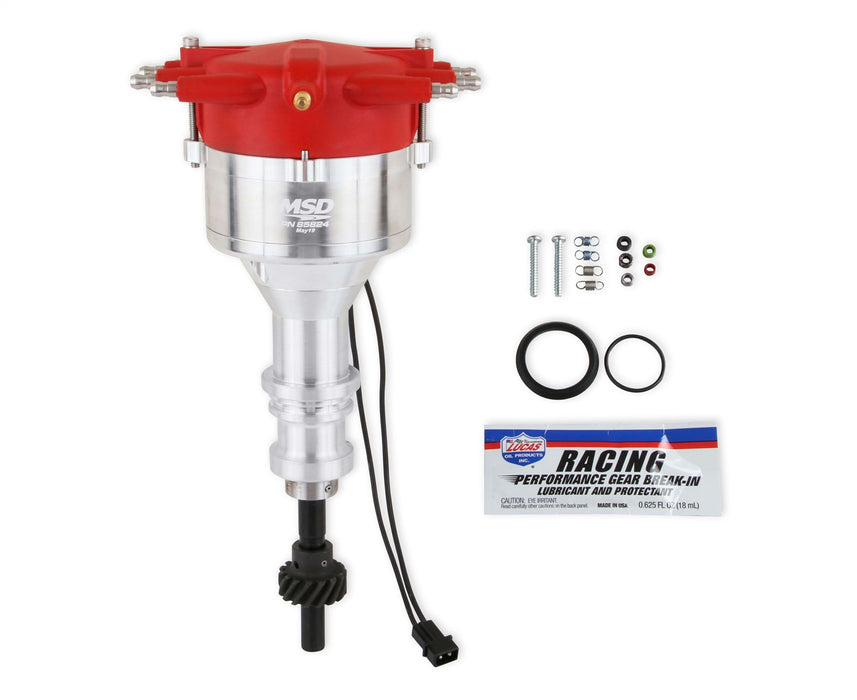 MSD 85824 Crab Cap Distributor; Red; Magnetic Pickup; Steel Gear; - Truck Part Superstore