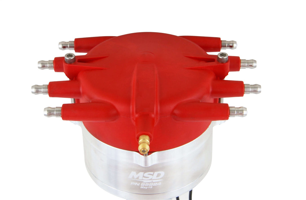 MSD 85824 Crab Cap Distributor; Red; Magnetic Pickup; Steel Gear; - Truck Part Superstore