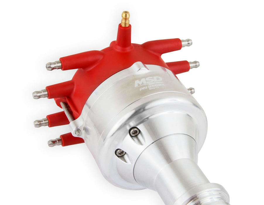 MSD 85824 Crab Cap Distributor; Red; Magnetic Pickup; Steel Gear; - Truck Part Superstore