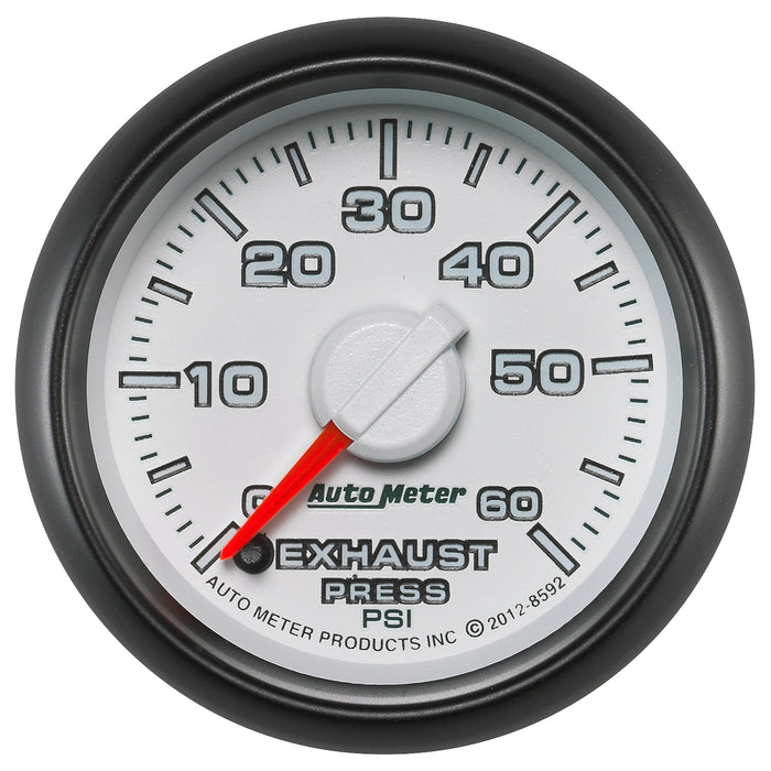 AutoMeter 8592 GAUGE; EXHAUST PRESS.; 2 1/16in.; 60PSI; STEPPER MOTOR; RAM GEN 3 FACTORY MATCH - Truck Part Superstore