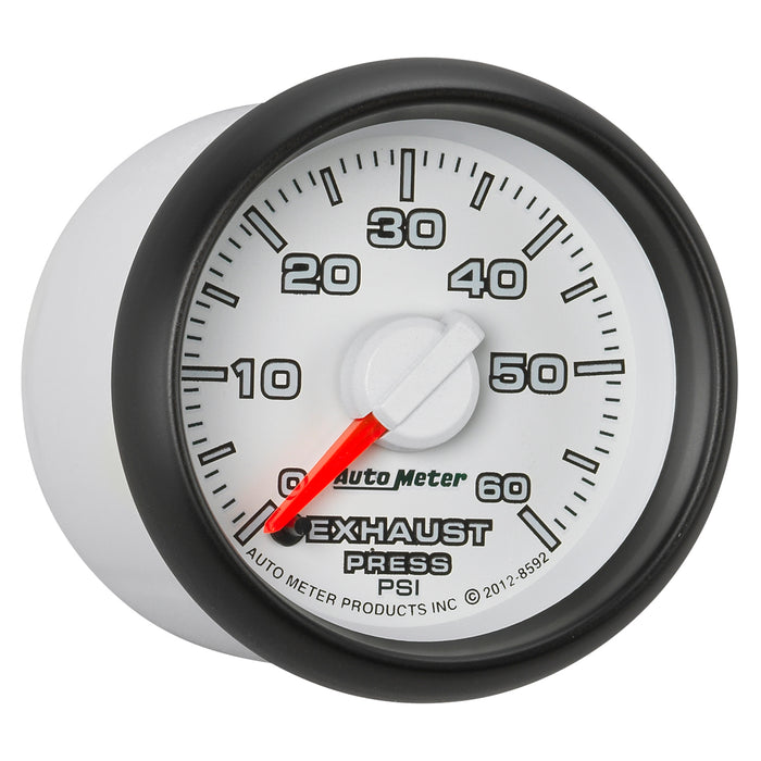 AutoMeter 8592 GAUGE; EXHAUST PRESS.; 2 1/16in.; 60PSI; STEPPER MOTOR; RAM GEN 3 FACTORY MATCH - Truck Part Superstore