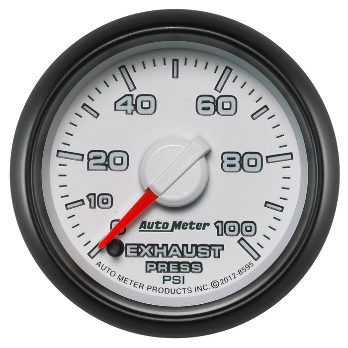AutoMeter 8595 GAUGE; EXHAUST PRESS.; 2 1/16in.; 100PSI; STEPPER MOTOR; RAM GEN 3 FACTORY MATCH - Truck Part Superstore