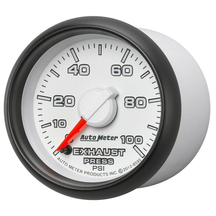 AutoMeter 8595 GAUGE; EXHAUST PRESS.; 2 1/16in.; 100PSI; STEPPER MOTOR; RAM GEN 3 FACTORY MATCH - Truck Part Superstore