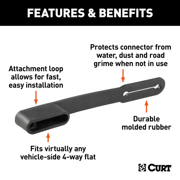 CURT 58201 CURT 58201 Vehicle-Side 4-Pin Flat Trailer Wiring Harness Connector Dust Cover - Truck Part Superstore