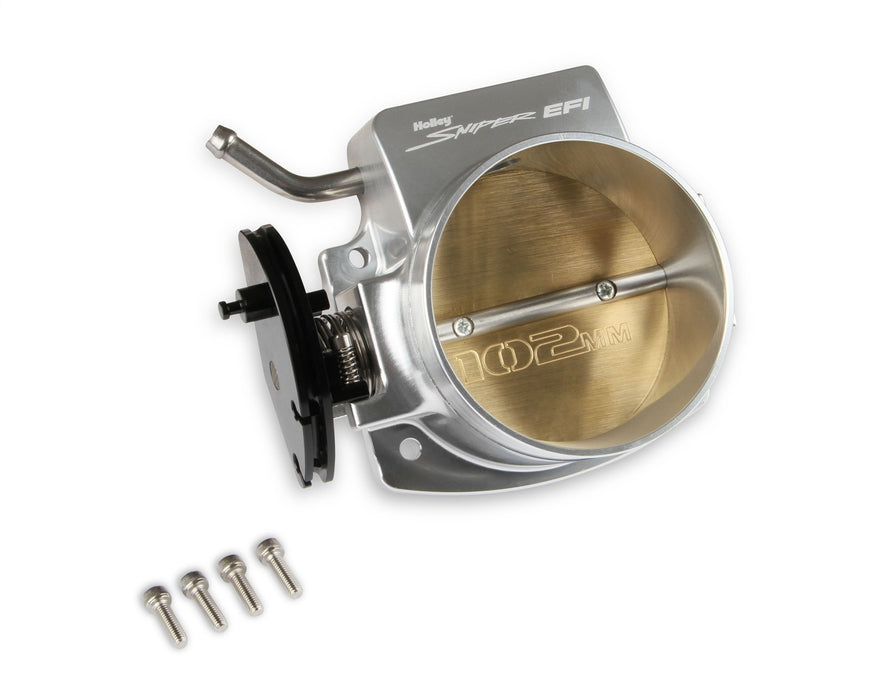 Holley 860002-1 Sniper EFI Throttle Body; 102mm; Silver; w/GM IAC Provision; Billet Aluminum; - Truck Part Superstore