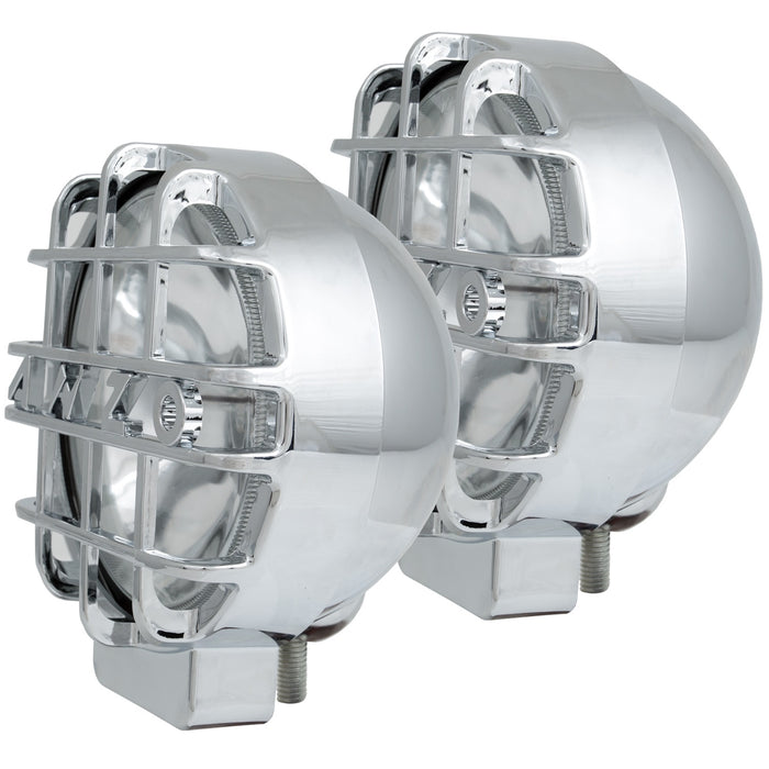 Anzo USA 861095 HID Off Road Light; Round; 6 in; Chrome; w/Lens Protector; Pair; - Truck Part Superstore