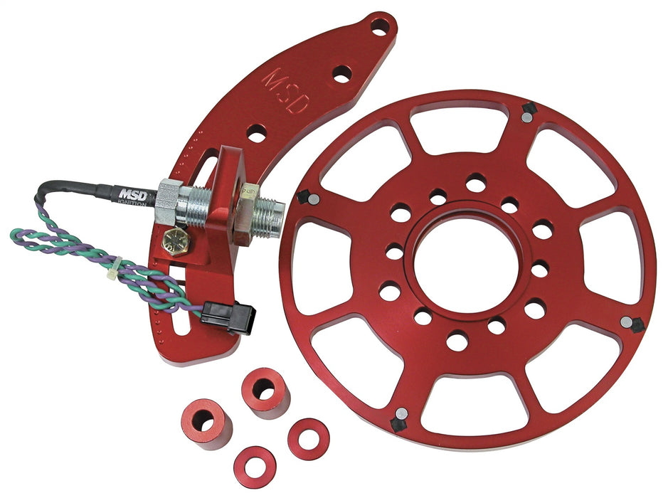 MSD 8615 Crank Trigger Kit; 8 in. Balancer; Red; - Truck Part Superstore